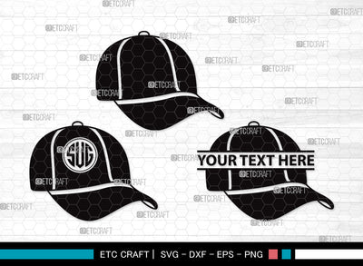Baseball Hat Monogram SVG | Baseball Cap Svg | Cap Svg | Softball Cap Svg | Baseball Hat Monogram SVG ETC Craft 