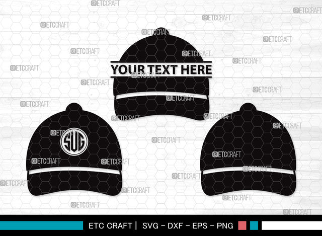 Baseball Hat Monogram SVG | Baseball Cap Svg | Cap Svg | Softball Cap Svg | Baseball Hat Monogram SVG ETC Craft 