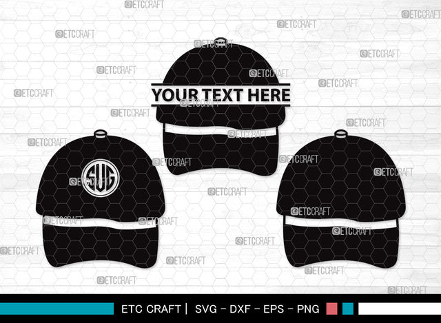 Baseball Hat Monogram SVG | Baseball Cap Svg | Cap Svg | Softball Cap Svg | Baseball Hat Monogram SVG ETC Craft 