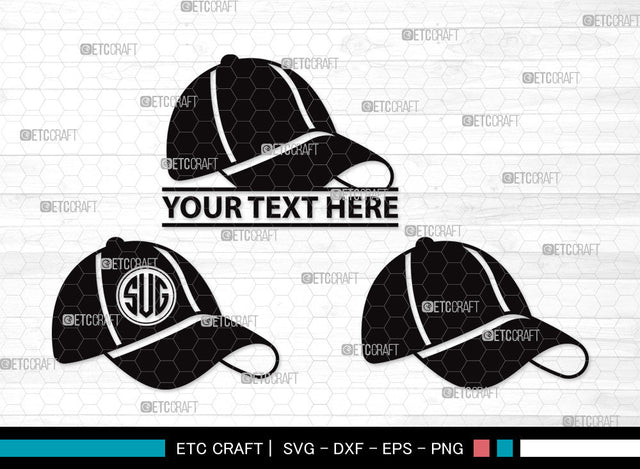 Baseball Hat Monogram SVG | Baseball Cap Svg | Cap Svg | Softball Cap Svg | Baseball Hat Monogram SVG ETC Craft 