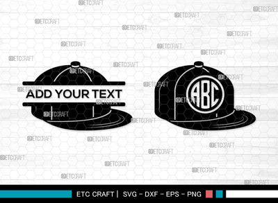 Baseball Hat Monogram SVG, Split Monogram SVG, Baseball Cap Svg, Baseball Cap Icon Svg, Softball Hat Svg, Cap Svg, Baseball Hat SVG ETC Craft 