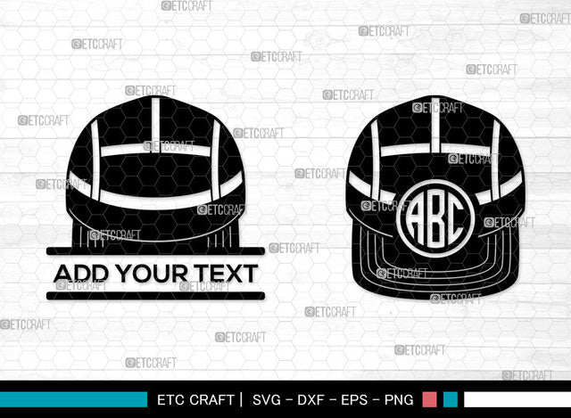 Baseball Hat Monogram SVG, Split Monogram SVG, Baseball Cap Svg, Baseball Cap Icon Svg, Softball Hat Svg, Cap Svg, Baseball Hat SVG ETC Craft 
