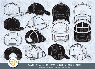 Baseball Hat Silhouette, Baseball Hat SVG, Baseball Cap Svg, Baseball Cap Icon Svg, Softball Hat Svg, Cap Svg, Baseball Hat Bundle SVG ETC Craft 