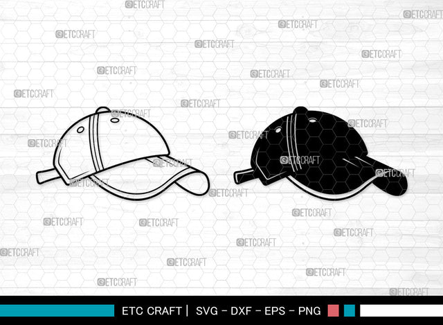 Baseball Hat SVG, Baseball Cap Svg, Baseball Cap Icon Svg, Softball Hat Svg, Cap Svg, Baseball Hat SVG ETC Craft 