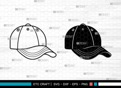 Baseball Hat SVG, Baseball Cap Svg, Baseball Cap Icon Svg, Softball Hat Svg, Cap Svg, Baseball Hat SVG ETC Craft 