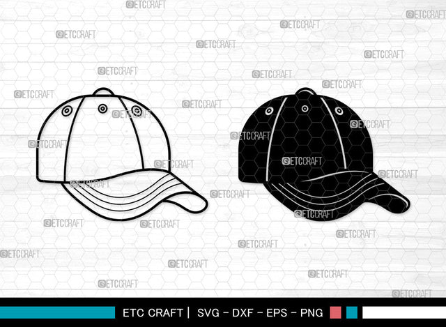 Baseball Hat SVG, Baseball Cap Svg, Baseball Cap Icon Svg, Softball Hat Svg, Cap Svg, Baseball Hat SVG ETC Craft 