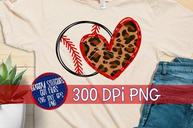 Baseball Heart PNG for Sublimation Sublimation Greedy Stitches 