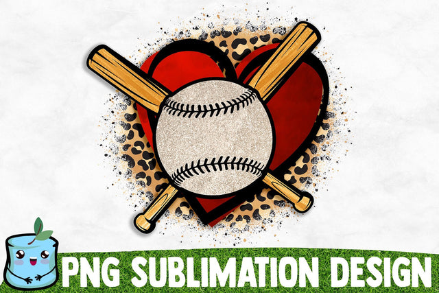 Baseball Heart Sublimation Design Sublimation MintyMarshmallows 