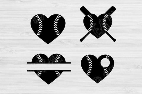 heart softball clipart
