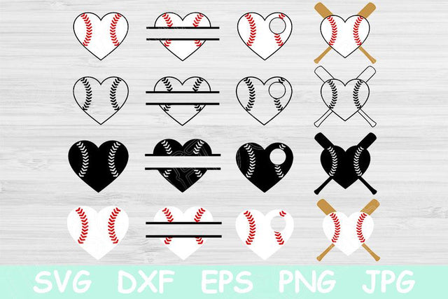 Baseball Heart Svg Bundle, Softball Heart Svg Files for Cricut, Baseball Love Svg Cut Files, Baseball Svg Designs, Love Baseball Heart Png SVG TiffsCraftyCreations 