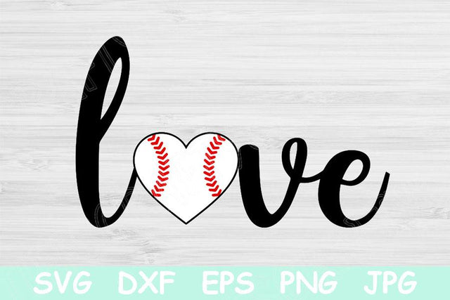 Baseball Heart Svg Cut Files, Baseball Love Svg Files for Cricut, Love Baseball Svg Designs, Heart Baseball Svg Dxf Instant Digital Download SVG TiffsCraftyCreations 