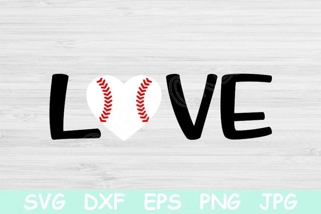 Baseball Heart Svg Cut Files, Baseball Love Svg Files for Cricut, Love Baseball Svg Designs, Heart Baseball Svg Dxf Instant Digital Download SVG TiffsCraftyCreations 