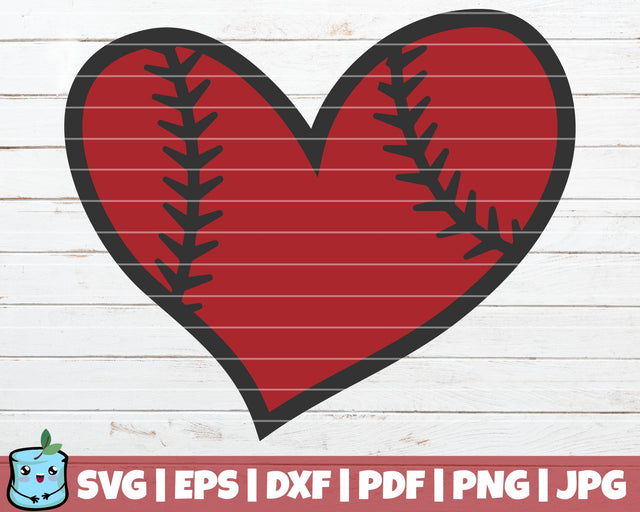 Baseball Heart SVG MintyMarshmallows 