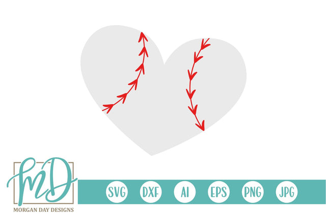 Baseball Heart SVG Morgan Day Designs 