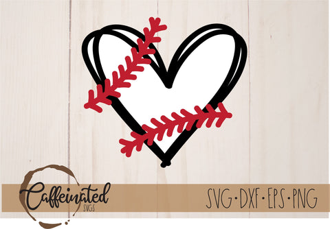 Baseball Heart SVG SVG Caffeinated SVGs 