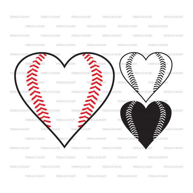 Baseball Heart SVG TribaliumArtSF 