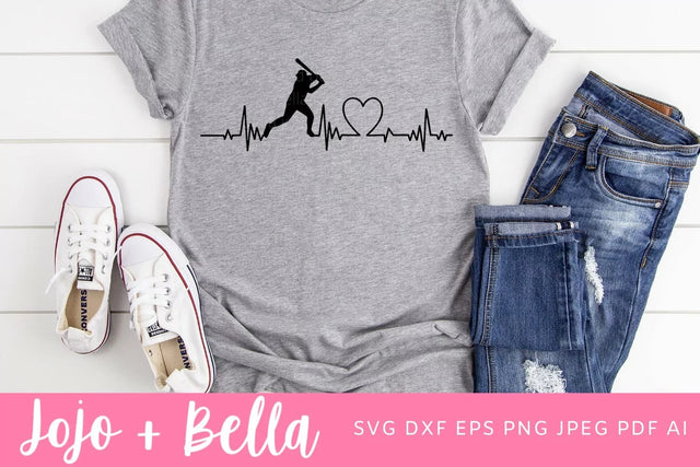 Baseball Heartbeat SVG, Baseball Svg, Heartbeat Svg, Sports Svg, Baseball Mom Svg, Svg, Cricut, Heartbeat BaseballSvg, Baseball Hitter Svg SVG Jojo&Bella 