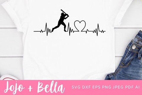 Baseball Heartbeat SVG, Baseball Svg, Heartbeat Svg, Sports Svg, Baseball Mom Svg, Svg, Cricut, Heartbeat BaseballSvg, Baseball Hitter Svg SVG Jojo&Bella 