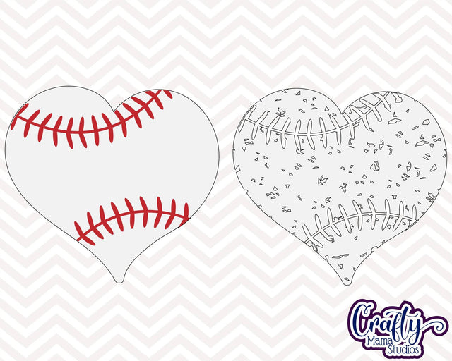 Baseball Hearts SVG SVG Crafty Mama Studios 