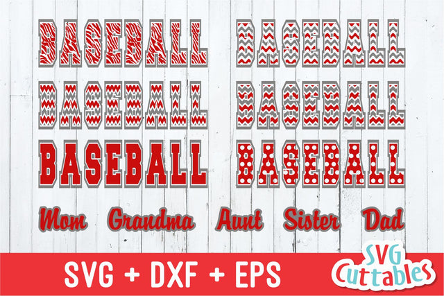 Baseball in 6 patterns SVG Svg Cuttables 