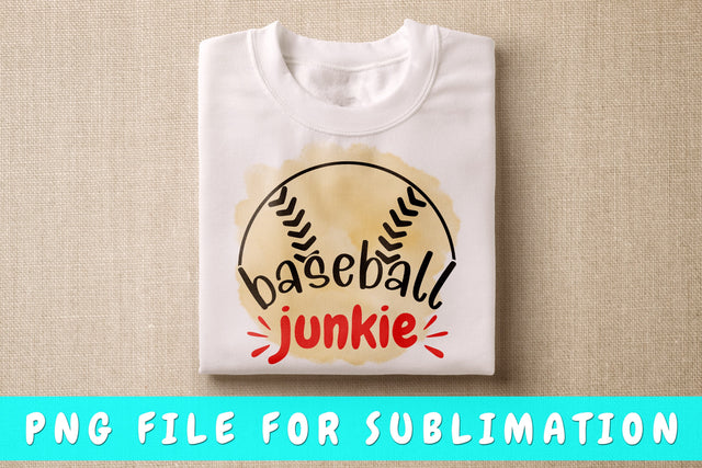 Baseball Junkie PNG, Baseball Design For Sublimation Sublimation HappyDesignStudio 
