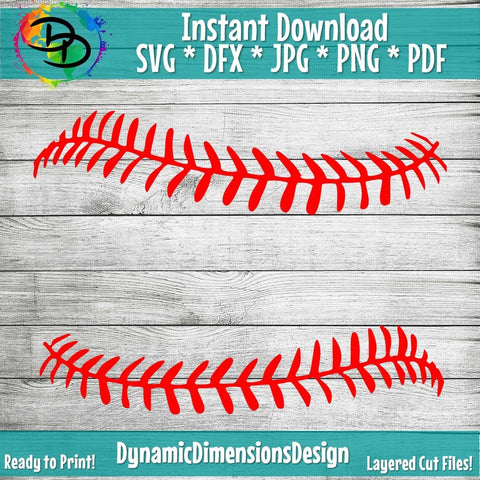 Baseball Laces _ Baseball Threads SVG DynamicDimensionsDesign 