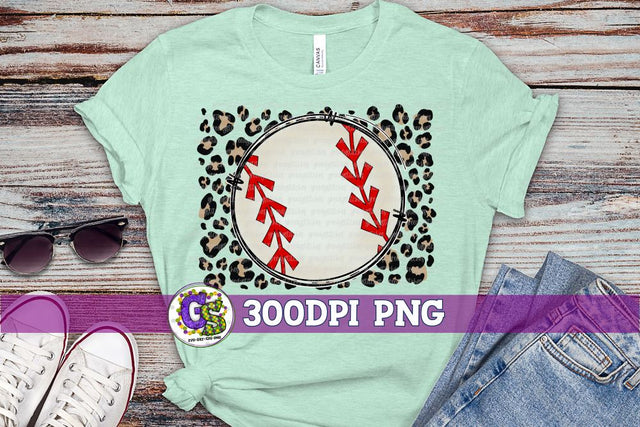 Baseball Leopard PNG for Sublimation Sublimation Greedy Stitches 