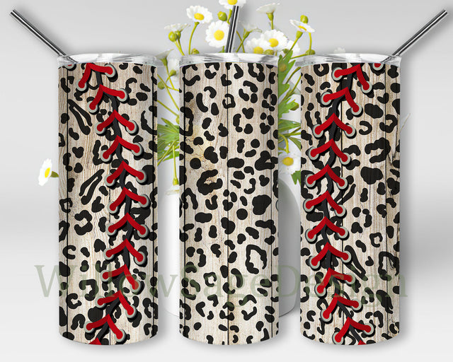 Baseball Leopard Wood Full Tumbler Wrap, Sport 20oz Skinny Tumbler, Baseball Tubmbler Png, Baseball Mom Design Png, Baseball Sublimation Design, Digital Download Sublimation WillowSageDesign 