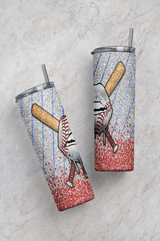 Baseball Lip Drip Glitter 20oz Skinny Tumbler Sublimation Designs Tumbler for Straight n Tapered PNG File Digital Download Sublimation CaldwellArt 