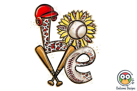 Baseball Love Sublimation PNG Designs Sublimation Owlsome.Designs 