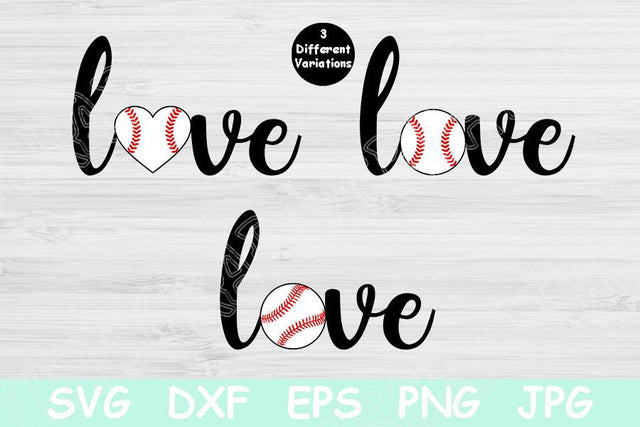 Baseball Love Svg Files for Cricut, Love Baseball Svg Designs, Baseball Heart Svg Cut Files, Distressed Baseball Svg Dxf Digital Download, SVG TiffsCraftyCreations 