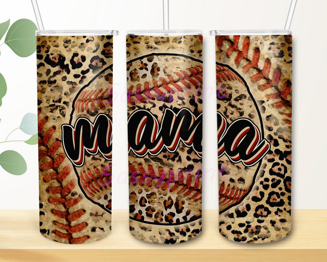 Baseball Mama 20oz Skinny Png, Mama Tumbler Design, Baseball Leopard Full Tumbler Wrap, Sport Tumbler Png, Dirty Baseball Sublimation Design, Instant Download Sublimation sassyprint 