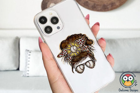 Baseball Messy Bun PNG Sublimation Sublimation Owlsome.Designs 