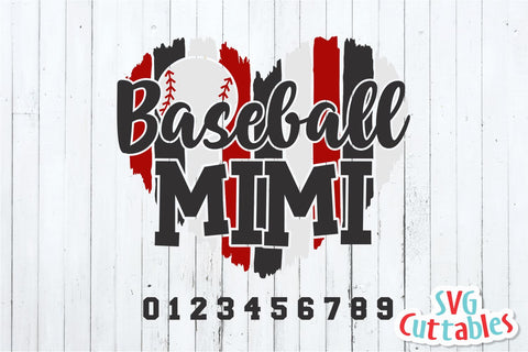 Baseball Mimi svg - Baseball Cut File - svg - dxf - eps - png - Baseball Heart Brush Strokes - Silhouette - Cricut - Digital File SVG Svg Cuttables 