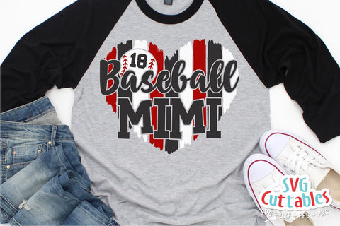 Baseball Mimi svg - Baseball Cut File - svg - dxf - eps - png - Baseball Heart Brush Strokes - Silhouette - Cricut - Digital File SVG Svg Cuttables 