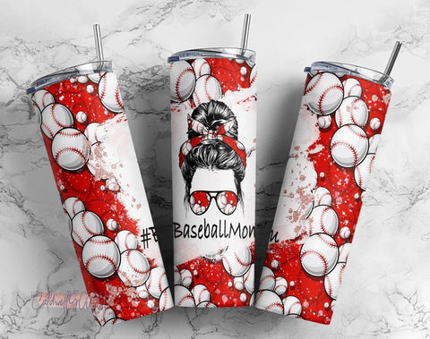 Baseball Mom 20oz Skinny Tumbler Wrap, Template 20oz Sublimation Waterslide PNG Digital Download Sublimation CaldwellArt 