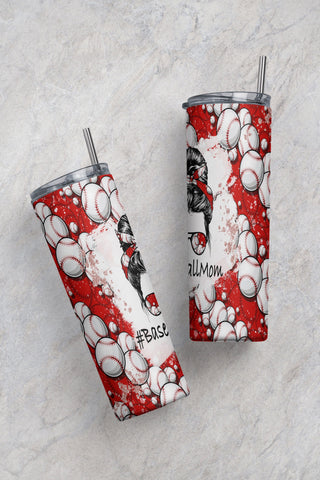 Baseball Mom 20oz Skinny Tumbler Wrap, Template 20oz Sublimation Waterslide PNG Digital Download Sublimation CaldwellArt 