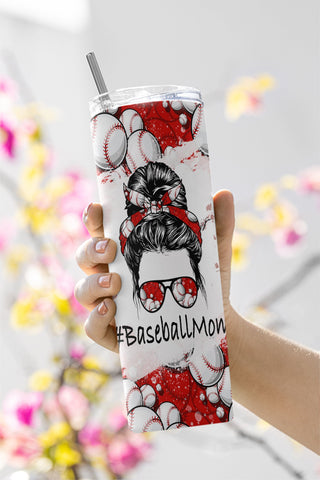 Baseball Mom 20oz Skinny Tumbler Wrap, Template 20oz Sublimation Waterslide PNG Digital Download Sublimation CaldwellArt 