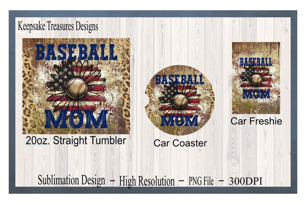 Baseball Mom Leopard - Digital Download Sublimation Design, PNG Files