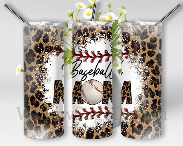Baseball Mom 20oz Tumbler Png, Mom Leopard Tumbler Wrap, Baseball Tumbler Design, Sport Sublimation Design, Mom Skinny Tumbler, Mother's Day Gift, Instant Download Sublimation WillowSageDesign 