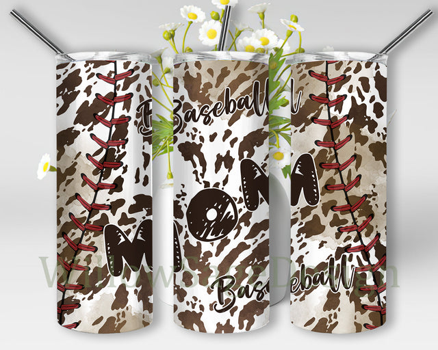 Baseball Mom 20oz Tumbler Template, Baseball Cowhide Tumbler Wrap, Sport Tumbler Png, Mother Day Gift, Baseball Sublimation Design, Digital Download Sublimation WillowSageDesign 