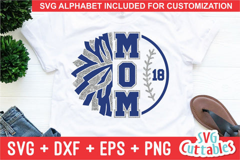 Baseball Mom and Cheer Mom svg - Softball Mom svg - eps - dxf - png - Cheer Mom - Cut File - Silhouette - Cricut - Digital Download SVG Svg Cuttables 