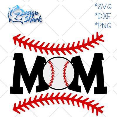 Baseball Mom Curved SVG Design Shark 