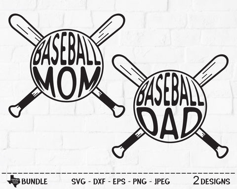 Baseball Mom & Dad Bundle | Sports SVG SVG Texas Southern Cuts 