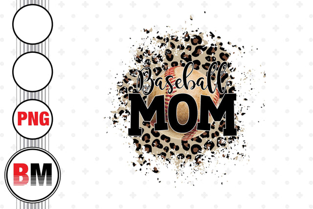 Baseball Mom Distressed Leopard PNG Files Sublimation BMDesign 