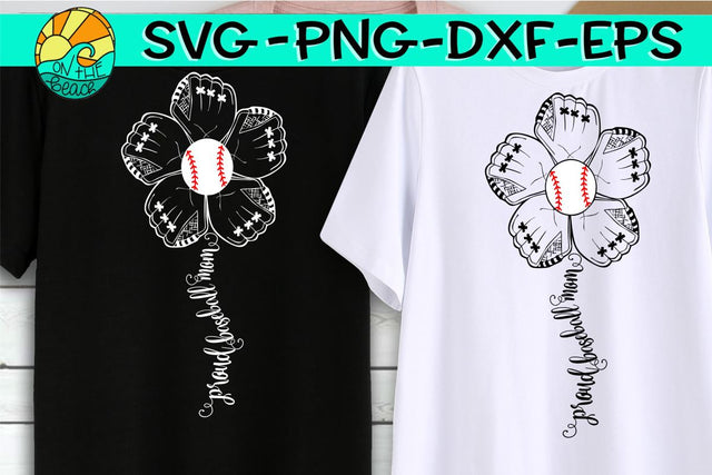 Baseball Mom Flower Glove -SVG - DXF - EPS - PNG SVG On the Beach Boutique 