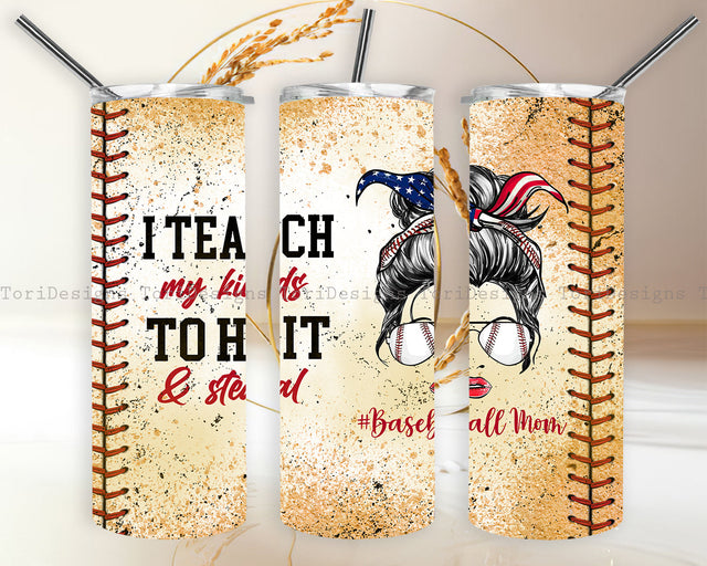 Baseball Mom Life Tumbler Sublimation Designs Sublimation ToriDesigns 