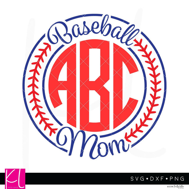Baseball Mom Monogram SVG Kelly Lollar Designs 
