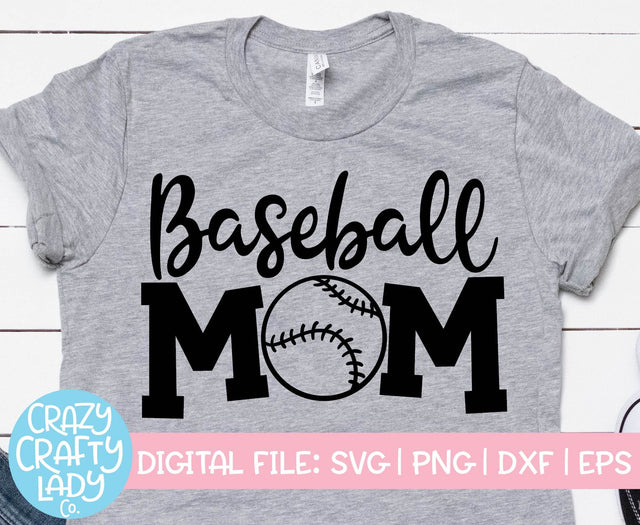 Baseball Mom | Sports SVG Cut File SVG Crazy Crafty Lady Co. 