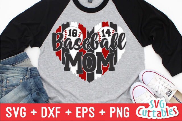 Baseball Mom svg - Baseball Cut File 2 Players - svg - dxf - eps - png - Baseball Heart Brush Strokes - Silhouette - Cricut - Digital File SVG Svg Cuttables 